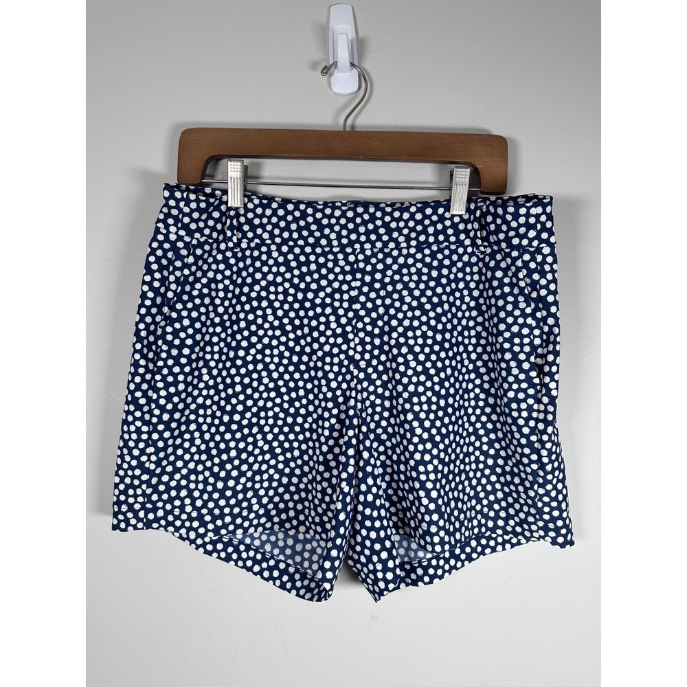 Spanx Sunshine Shorts Women Large Navy White Polka Dot Stretch Activewear Golf - Picture 2 of 7
